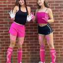 2 Pairs Breast Cancer Awareness Compression Socks Pink Softball Soccer Football Socks (Pink)