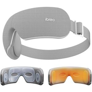 Ultra Quiet Eye Massager for Migraines with Temple Massage, Heat, Air Compression, Bluetooth Music Streaming, 10/15/20 Min Timer, Foldable Electric Eye Mask for Migraine Relief, Eye Strain, Eye Care (Gray)