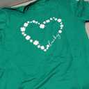 Womens St Patrick's Day Clover T-Shirt Shamrock Heart Graphic Tees Get Lucky Shirt Irish Tops (L)