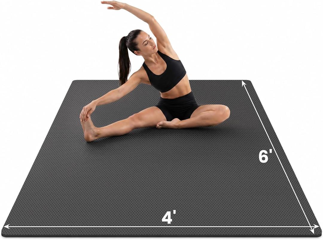 Large Yoga Mat, 6' x 4'/6' x 3' x 6mm /8mm/12mm Thick Workout Mat