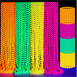 Ecally Neon Bead Necklaces and Bracelets Set Glow in The Dark Party Supplies Colorful Glow Necklaces and Bracelets Bulk for Mardi Gras 80s Party Favors Carnival Concert Neon Night Accessories