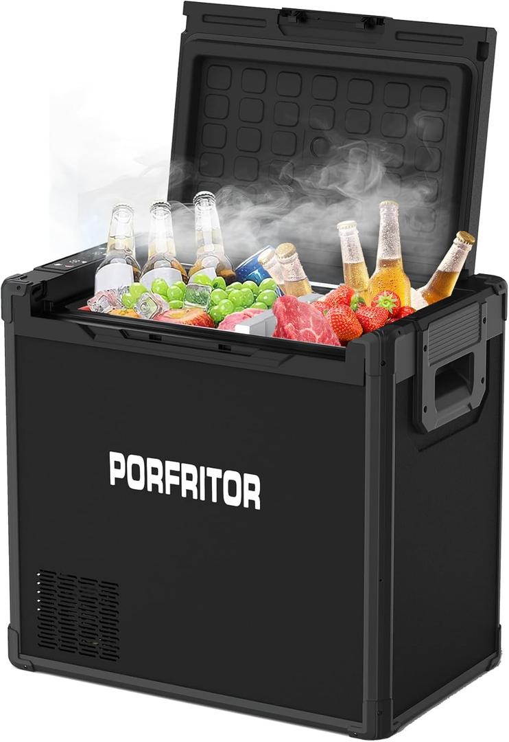 12 Volt Refrigerator, 48QT(45L) Electric Cooler, 12V Car Fridge LCD touch Control, 12V Cooler -4~68, Portable Freezer 12/24V DC 110-240V AC for Camping, Travel, Truck, Home