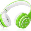 Kids Bluetooth Headphones 85db/110db Volume Limit Wireless/Wired Aux Port Foldable Noise Protection Over-Ear Build-in Mic Headphones for Kids Adults Travel School Phone Pad Tablet PC Green