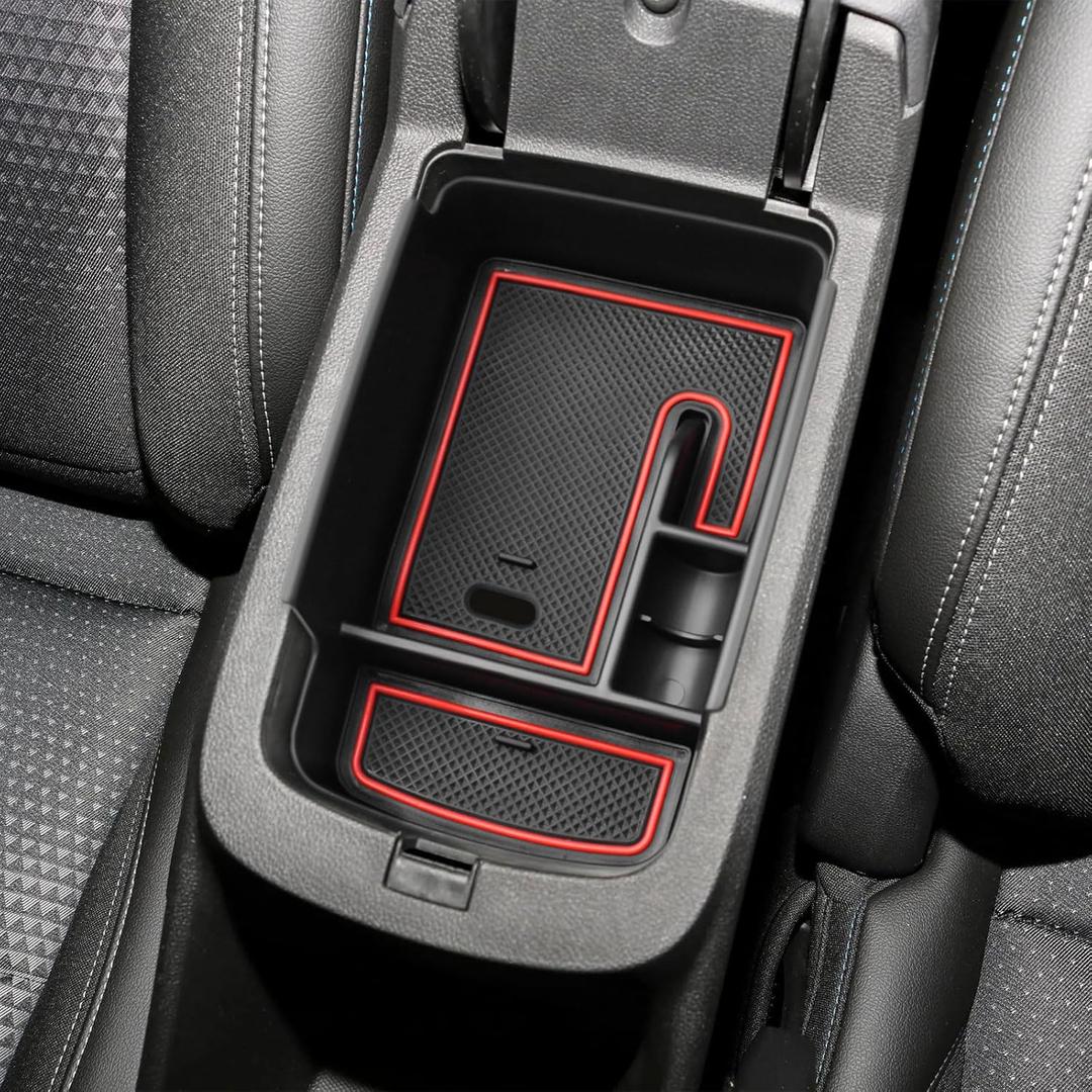 EDBETOS Center Console Organizer Tray Compatible with 2024 2025 Chevy Trax Accessories LS 1RS LT 2RS ACTIV Interior Secondary Armrest Storage Box Insert Tray, Red