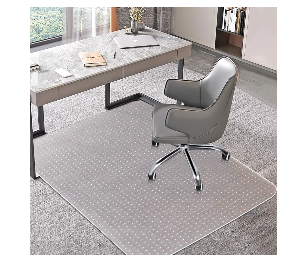 Office Chair Mat for Carpets, Clear Computer Desk Chair Mat for Low Carpeted Floors, Thick and Sturdy Carpet Protector, Easy Glide and Flat Without Curling(30'' x 48'' Rectangle)