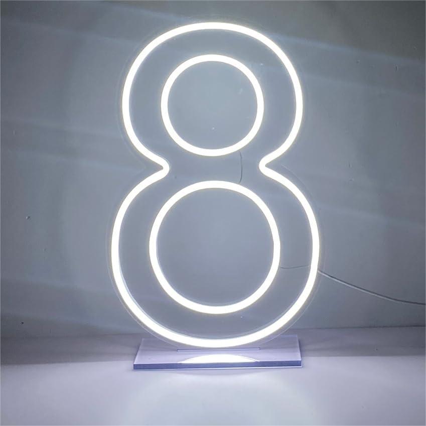 LED Neon Signs Number 8 Birthdays Decor Neon Lights Party USB Plus Battery Case Light up your baby's birthday with our Neon Number Eight Sign (Number 8)
