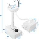 Portable Wash Sink Camping Hand Wash Station Basin Stand With 2 Bottom Wheels Towel Rack 4.5 Gal Fresh Water Tank 0.8 Gal Liquid Soap Dispenser 6.5 Gal Sewage Tank Capacity 4 Holes For Ground Stake