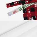 Christmas Tie Up Window Valances for Kitchen, Snowman Rod Pocket Curtain Valance Let it Snow Black Red Buffalo Plaid Window Topper Decor Xmas Tree Valance Curtains for Living Room, Bedroom, 54" x 18"