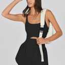 Caracilia Women's Workout Athletic Romper Summer Sets Short Jumpsuits Onesie Running Outfits Exercise Gym 2026 Trendy Clothes (Black, M)