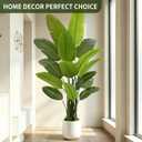 7FT Artificial Bird of Paradise Plant Tall,83" Fake Tropical Tree with 15 Banana Leaves and White Pot,Large Faux Silk Plants Indoor for Home Living Room Bedroom Hotel Office Decor