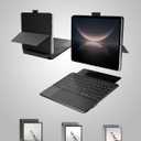 Universal Keyboard Case for 9-11 Inch Tablets, Dual Bluetooth Detachable Keyboard for Android Tablets/iPads/Galaxy Tabs, Magnetic Backlit Keyboard with Washable Adhesive Mount&Any-Angle Stand&Trackpad