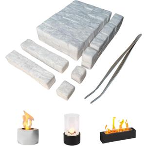 96 Pcs Small Ceramic Wool Wick for Tabletop Fire Pit, Suitable for Ethanol Fireplace Fuel, Fireplaces Sponge Cotton Core for Bioethanol Table Top Firepit Indoor Or Outdoor
