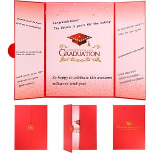 4 x Graduation Decorations 2026 Graduation Guest Book Luxury Red Signature Board (18 in x 12 in) for Class of 2026 Party Decorations Graduate Gifts
