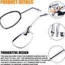 ORAEVY Universal 10mm 8mm Chrome Motorcycle Rear View Side Mirrors Handle Bar End
