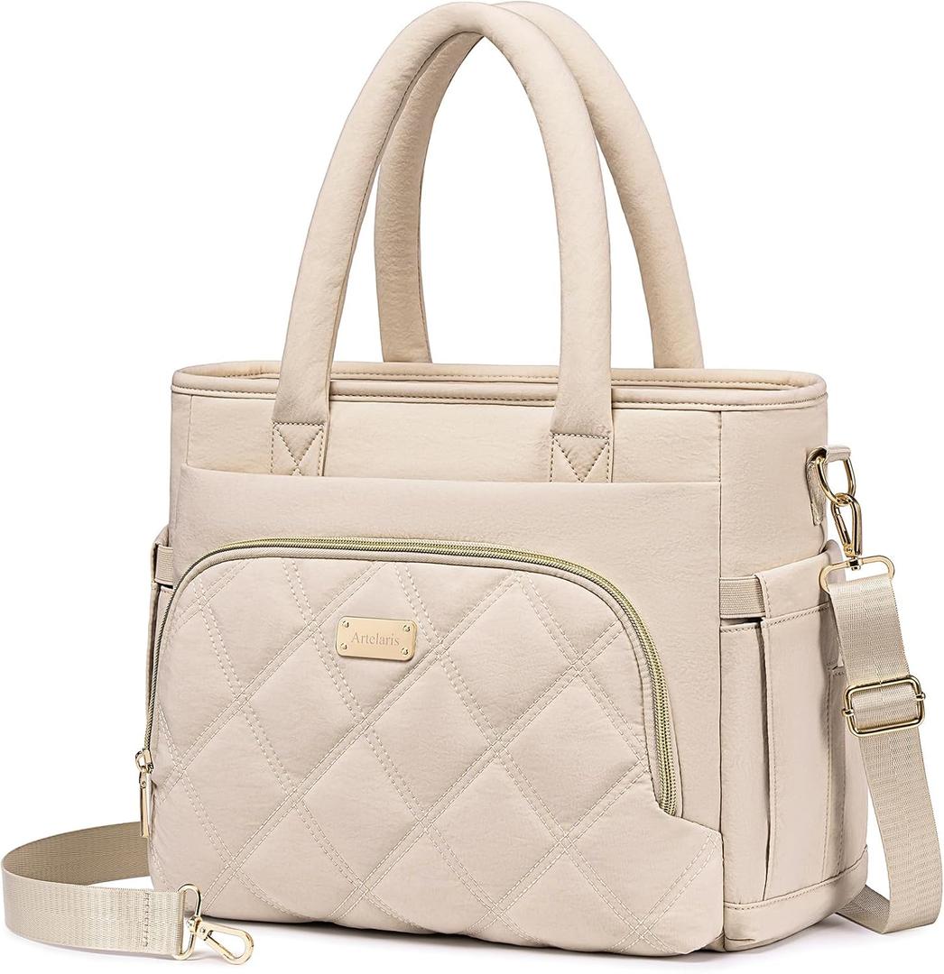 Artelaris Lunch Bag Women, Adult Insulated Lunch Box, Leakproof Lunch Cooler Bag, Reusable Large Lunch Cooler for Work, Picnic, Travel (Beige)