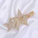 Crystal Star Hair Clip for Woman Paved Cz Star Hair Pins Gold Star Hair Barrettes Rhinestone Star Decorative Hairpin Sparkly Headwear Barrette Vintage Hair Accessories for Teen Girls Gifts (Style:C)