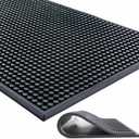 Large Size Thicker Bar Mat for Countertop,Dish Drying Mat, Coffee Bars, Tea Bar,Under Sink Storage Mat 12X24''( Black)