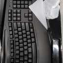 Wireless Keyboard and Mouse Combo, 2.4G Full Size Wave Keys Ergonomic Keyboard with Wrist Rest, Phone Holder, 3-Level DPI Wireless Silent Mouse with 6-Buttons, for Windows, Mac OS, Laptop, PC (Black)