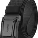 JUKMO Stretch Tactical Belt for Men, Military Work Rigger Hiking 1.5" Elastic Nylon Web Ratchet Quick Release Belt (Black)