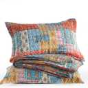 VISIMISI Cotton Bedspread Quilt Sets Reversible Coverlet Sets Comforters Vintage Bohemian Patchwork Bedspread,Orange,King Size