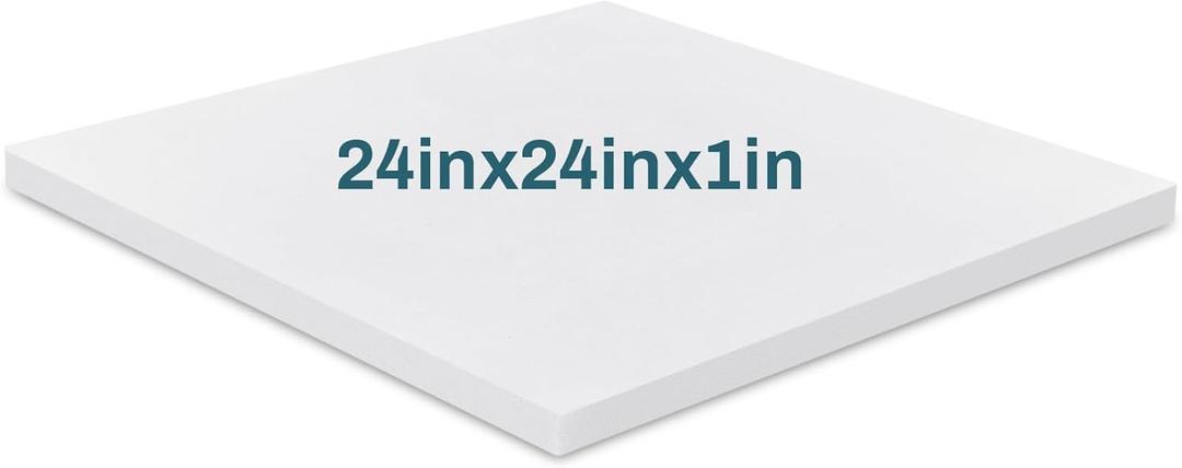 Frienda 1 Pack 1 x 24 x 24 Upholstery High Density Craft Foam Sheets Replacement Square Cut to Size Cushion Chair Padding, Suitable for Shipping, Packing, Cushion Foam, Mailing, Cosplay