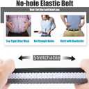 Elastic Braided Belt,13/8",Stretch Golf Belt Unisex for Men Women,Double Layer Woven Belt with Leather Buckle