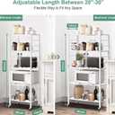 Himix 5 Tier Foldable Storage Shelves, Expandable Folding Pantry Shelf with Wheels, Changeable into 2 Shelf Units, Collapsible Storage Rack Metal Shelves for Kitchen, Room, Garage, White