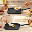 LECOOKING Nonstick Crepe Pan, 8.5 Inch Griddle Pan, Fry Pans for Cooking Eggs, Omelettes, and More - Non-Stick Marble Coating Skillet Induction Compatible
