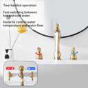 2 Handles 3 Holes Faucet Widespread Bathroom Sink Faucet Basin Tap Mixer Supply Hose Included Matching Pop Up Drain Antique Brass
