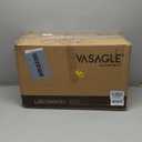 VASAGLE LILEA Collection - Side Table with Charging Station, Round End Table with Fabric Basket, Nightstand with USB Ports, for Living Room, Bedroom, Modern, Matte White and Camel Brown ULET228W01