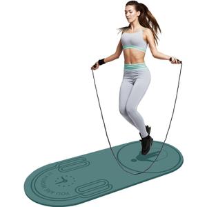 8/20/30mm Jump Rope Mat Fitness Exercise Mat Durable, Non-Slip, Workout Mats with Jump Rope & Carrying Bag for Home Gym Flooring (55"x 24")