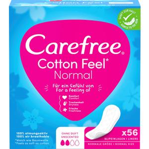 Carefree Cotton Feel Normal Panty Liners, 56 Count (Pack of 1)