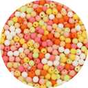 2 x 700PCS 6mm Matte Acrylic Round Craft Beads Spacer Beads with Hole for DIY Bracelet Necklace Earrings Keychain Jewelry Making Supplies,Matte Orange Series