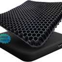 Gel Wheelchair Seat Cushion for Long Sitting, Extra Large & Thick Seat Cushion with Non-Slip Cover - Coccyx, Sciatica & Back Pain Relief - Wheelchair Cushions - Office Chair Car Seat Cushion (Black)