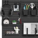 Revamp Your Space With A Versatile Pegboard Kit - Effortlessly Organize Home, Office, And Gaming Setup With Customizable Hanging Solutions (Black)