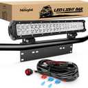 Nilight 20Inch 126W LED Light Bar Spot Flood Combo Driving Off Road with Front License Plate Mounting Bracket Wiring Harness for Trucks Pickup Car SUV ATV UTV 4x4 Van Camper