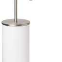 Umbra Portaloo Toilet Paper Stand and Reserve, White/Nickel (With Storage + Shelf)