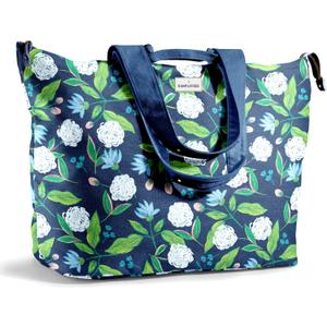Fit & Fresh Large Beach Bag for Women - Extra Large Travel Tote With Pockets (Happy Hydrangeas)