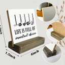 Primitive Wooden Sign, Life is Full of Important Choices, Desk Plaque with Wooden Stand 4 x 4.3 inches, Golf Decor, Rustic Home Decor, Golf Life Sign, Office Table Decor, Gift for Friends A