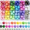 232pcs Beads for Pens, Funtopia Acrylic Focal Beads for Beadable Pens, 16mm Rainbow Chunky Bubblegum Bead with Rondelle Spacer Bead for Keychains DIY Craft Bracelets