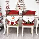 Christmas Chair Covers Set of 6 Christmas Chair Back Covers for Dining Room Cute Santa Chair Cover Party Chair Covers Christmas Decorations Red
