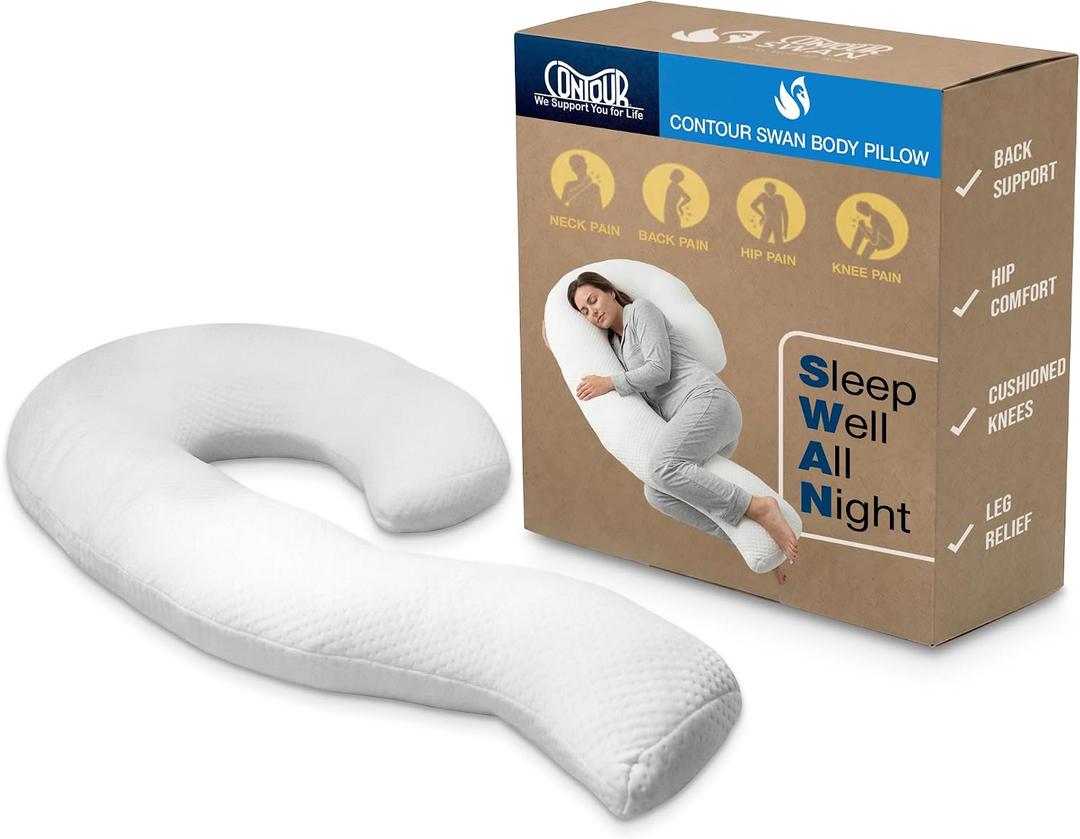 Contour Swan Pillow - Ergonomic Body Support Pillow - Original
Orthopedic Body Pillow for Head, Neck, Shoulder, Back, Hip & Knee Support - For Side Sleepers, Pregnancy & Full Body Comfort