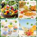 120pcs Green Monstera Leaf Cocktail Picks, 4.7inch Hawaii Monstera Bamboo Toothpicks for Summer Hawaiian Party Food Drinks Fruits Appetizer Cupcake Decoration