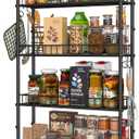 6 Tier Slim Storage Cart with Wheels, Metal Mobile Shelving Unit Organizer Utility Cart for Office Bathroom Kitchen Laundry Room Narrow Places (6inches)