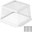 Pasimy 1 Pcs 7" l x 7" W x 5" H White Stainless Steel Universal Vent guard, Easy Installation outside dryer vent cover Hood-style Kitchen Bathroom Exhaust Vents Cover