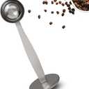 2-in-1 Coffee Scoops, 304 Stainless Steel Tablespoon Measure Spoon, with Pressed Bottom for Coffee Bean Press Coffee Grinding PressingSilver15 ml