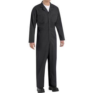 Red Kap Men's Twill Action Back Coverall (54 Tall, Black)