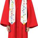 GraduatePro Preschool Graduation Cap Gown Class of 2026 Stole Certificate Package Tassel Set Grad Gift for Kids (Red, XS)