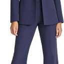 Agenlulu Women's 2 Piece Suits Business Casual Outfits Long Sleeve Solid Blazer Pantsuits Professional Office Work Sets (Large, Navy Blue)