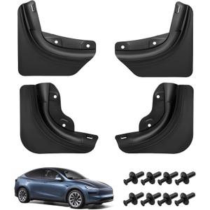 Tesla New Model Y Juniper Mud Flaps 2025 2026 Accessories, Protect Paint, No Drilling Required, Includes All Hardware Installation Tools Accessories (Model Y Juniper 2025+)